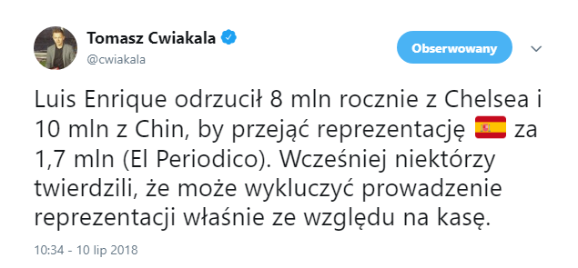 Dla Luisa Enrique pieniądze to nie wszystko